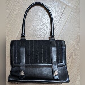 Vintage Philosophy by Albert Ferretti Bag Black Leather, Gray wool